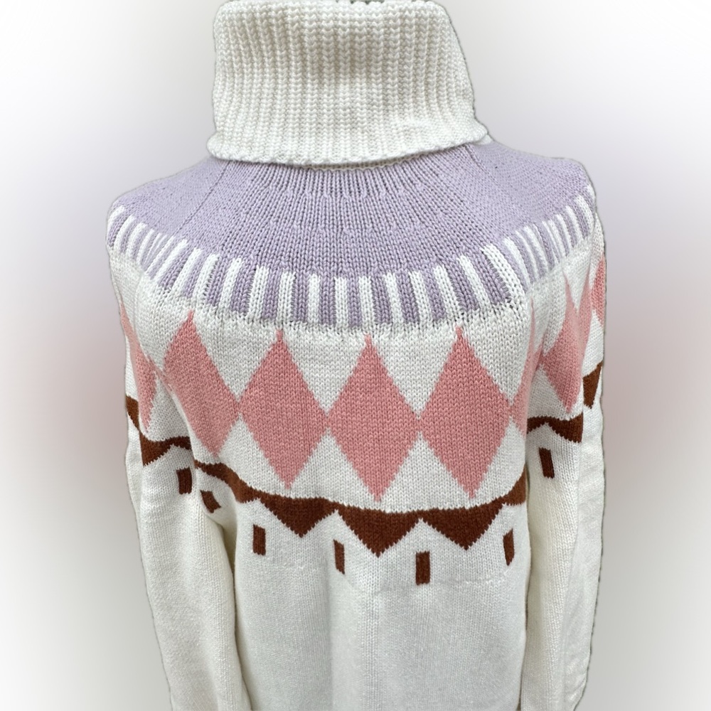 Cozy Free Assembly Pink and White Women's Sweater Dress.  Size M.